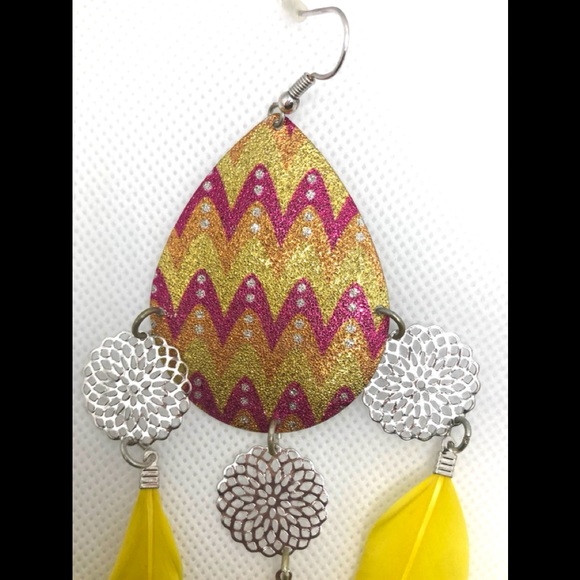 🔥BOHO FEATHER EARRINGS 🔥 NWT🏷 - Picture 5 of 12